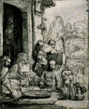  Rembrandt Painting - Abraham Entertaining the Angels SIL Rembrandt